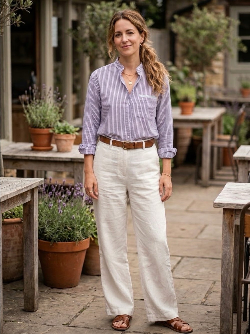 & Other Stories Collarless Button Up Long Sleeve Shirt (W)